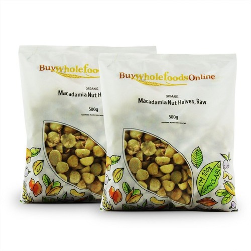 Organic macadamia nut halves - organic,