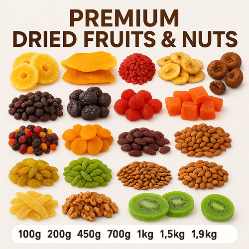 Dried fruits nuts - dried, grade